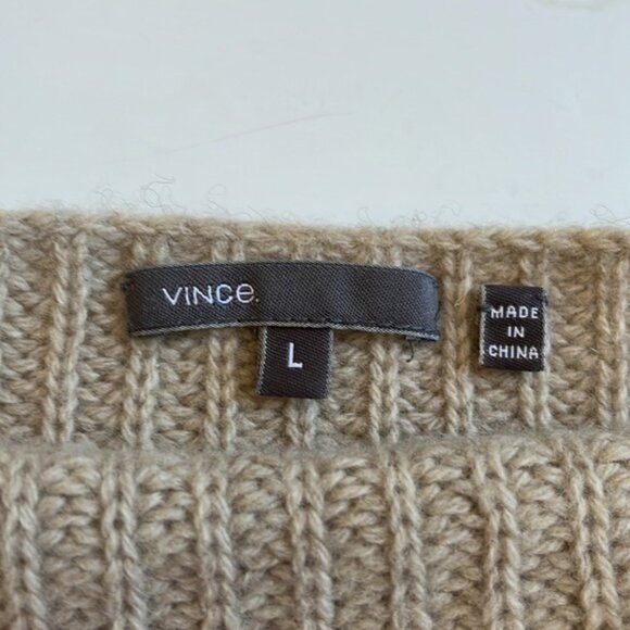 Vince Boatneck Chunky Ribbed Knit Boxy Cropped Sweater - Picture 4 of 5